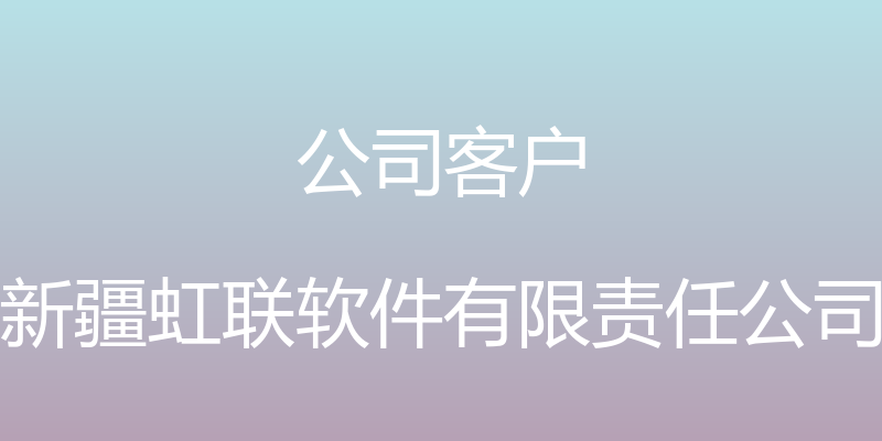 公司客户 - 新疆虹联软件有限责任公司